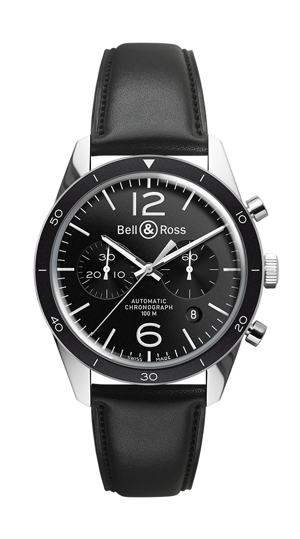 Bell Ross Vintage 43mm cadran noir BRV126-BL-BE/SCA