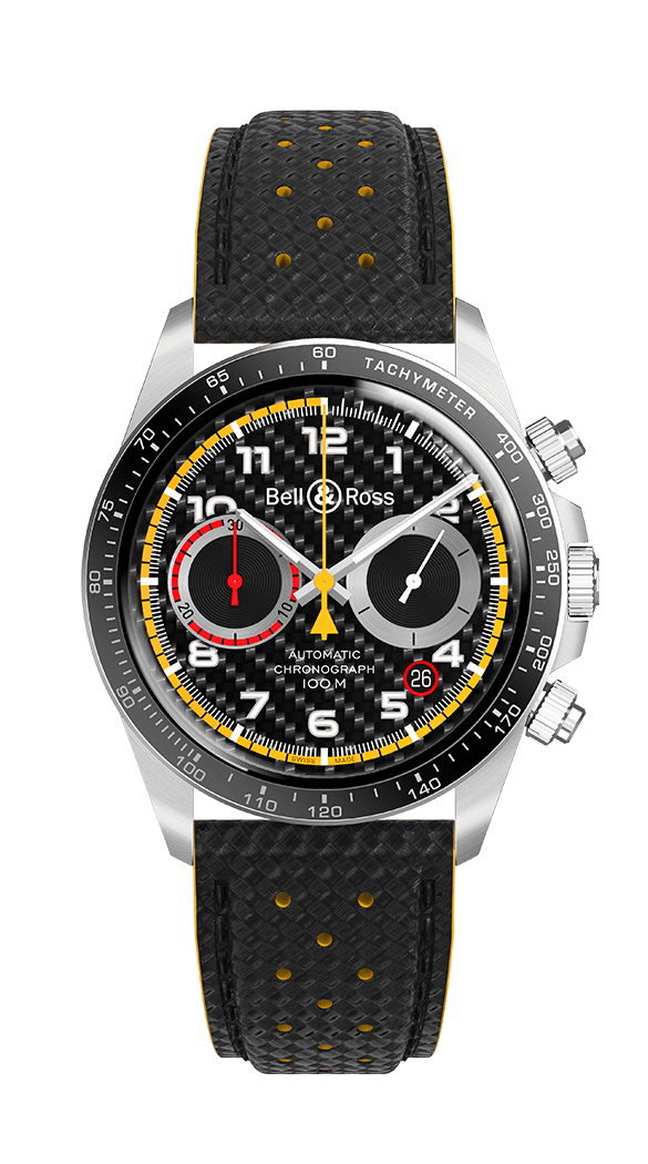 Bell Ross Vintage V2-94 Chronographe Automatique Noir en Fibre de Carbone BRV294-RS18/SCA