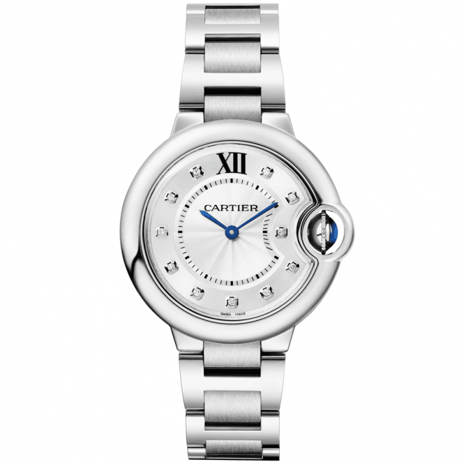 Réplique Montre Cartier Ballon Bleu de Cartier 33mm Acier Cadran Diamant W4BB0020