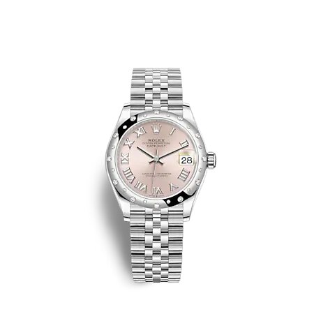 Réplique Montre Rolex Datejust 31 cadran blanc Rolesor bracelet jubile rose