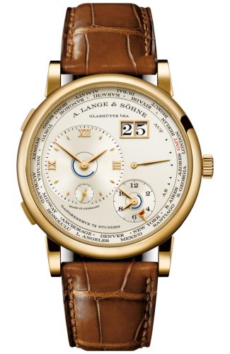 Réplique A. Lange & sohne Lange 1 Fuseau horaire Or jaune 136.021 avec cadran couleur champagne