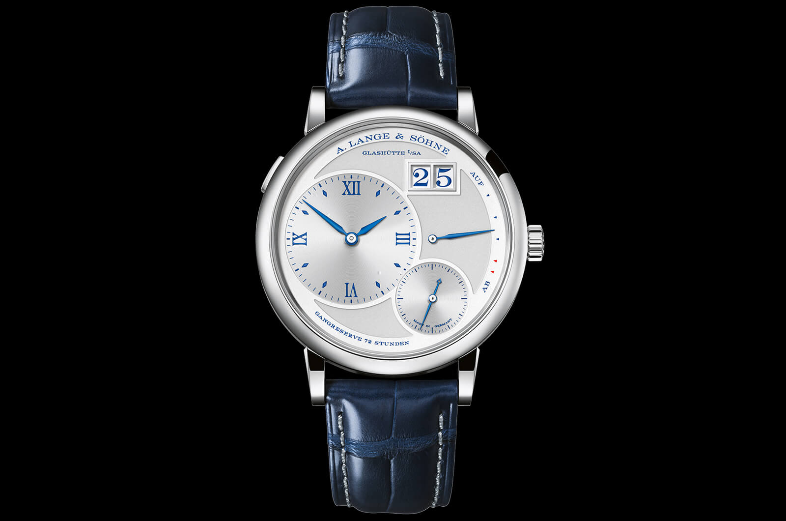 Réplique A. Lange et sohne Lange 1 25e anniversaire 191.066 18k WG Half Hunter LIMITED