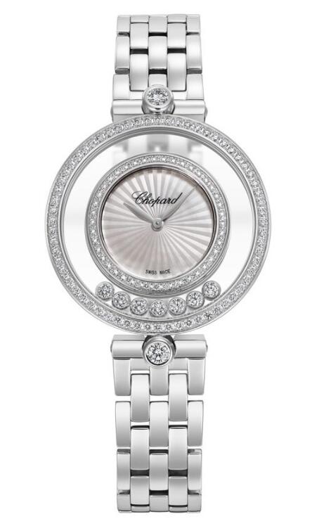 Réplique Chopard Happy Diamonds Icons 32 mm Or blanc Femme 209426-1202