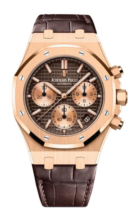 Réplique Audemars Piguet Royal Oak Chronographe Automatique Or Rose 41mm Bracelet Cadran Marron 26239OR.OO.D821CR.01