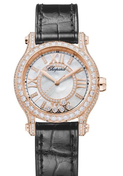 Copie de Chopard Happy Sport 30 MM Automatique Or Rose Diamants 274302-5003