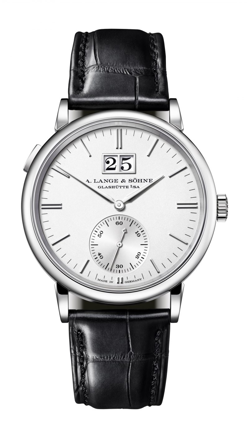 Réplique A. Lange & sohne Saxonia Outsize Date cadran en argent massif 381.026