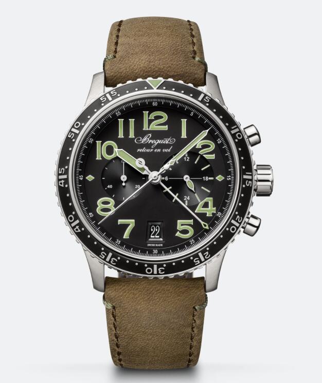 Réplique Breguet Type XXI Chronographe Automatique Cadran Noir 3815TI/HM/3ZU