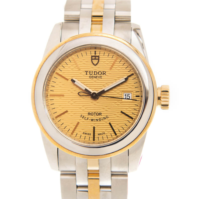 Copie de Tudor Glamour Date Acier Inoxydable Automatique Cadran Dore Montre Femme 51003-68013