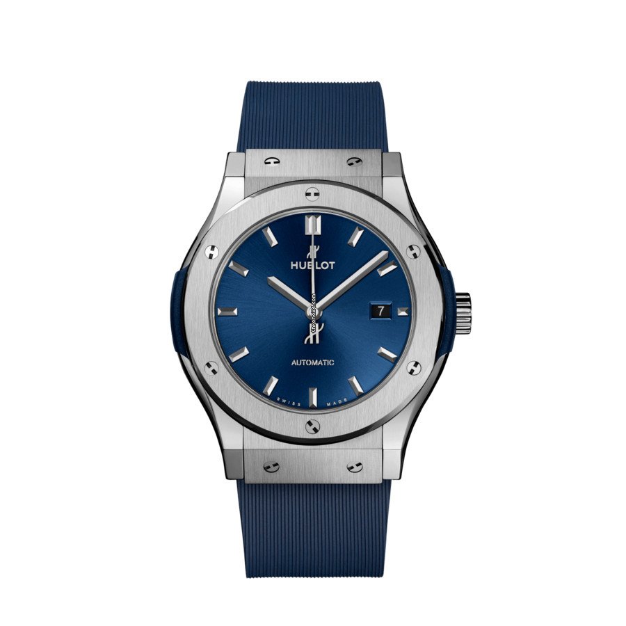 Réplique Hublot Classic Fusion Caoutchouc Bleu Titane 542.NX.7170.RX