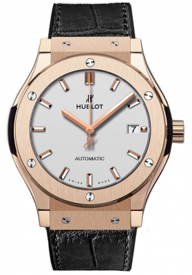 Réplique HUBLOT Classique Fusion Cadran Argent Or Rose 18K 542.OX.2611.LR