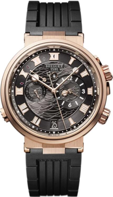 Copie de Breguet Marine Alarme Musicale Or Rose 18K Homme 5547BR/G3/5ZU