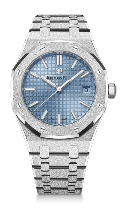 Réplique Audemars Piguet Royal Oak Automatique 34 Or Blanc Givre Bleu 77353BC.GG.1263BC.01