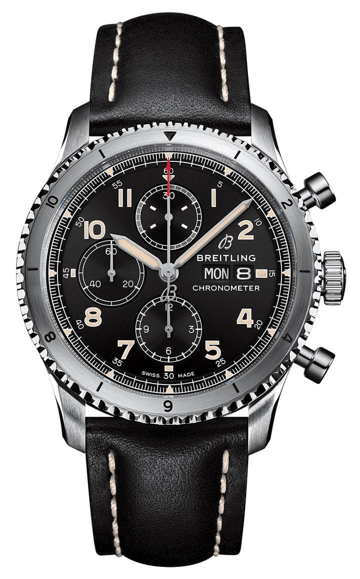 Réplique Breitling Aviator 8 Chronographe Automatique Chronometre Cadran Noir Homme A13316101B1X2