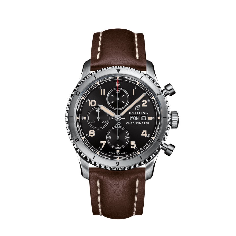 Copie de Breitling Aviator 8 Chronographe Automatique Chronometre Cadran Noir Montre Homme A13316101B1X4