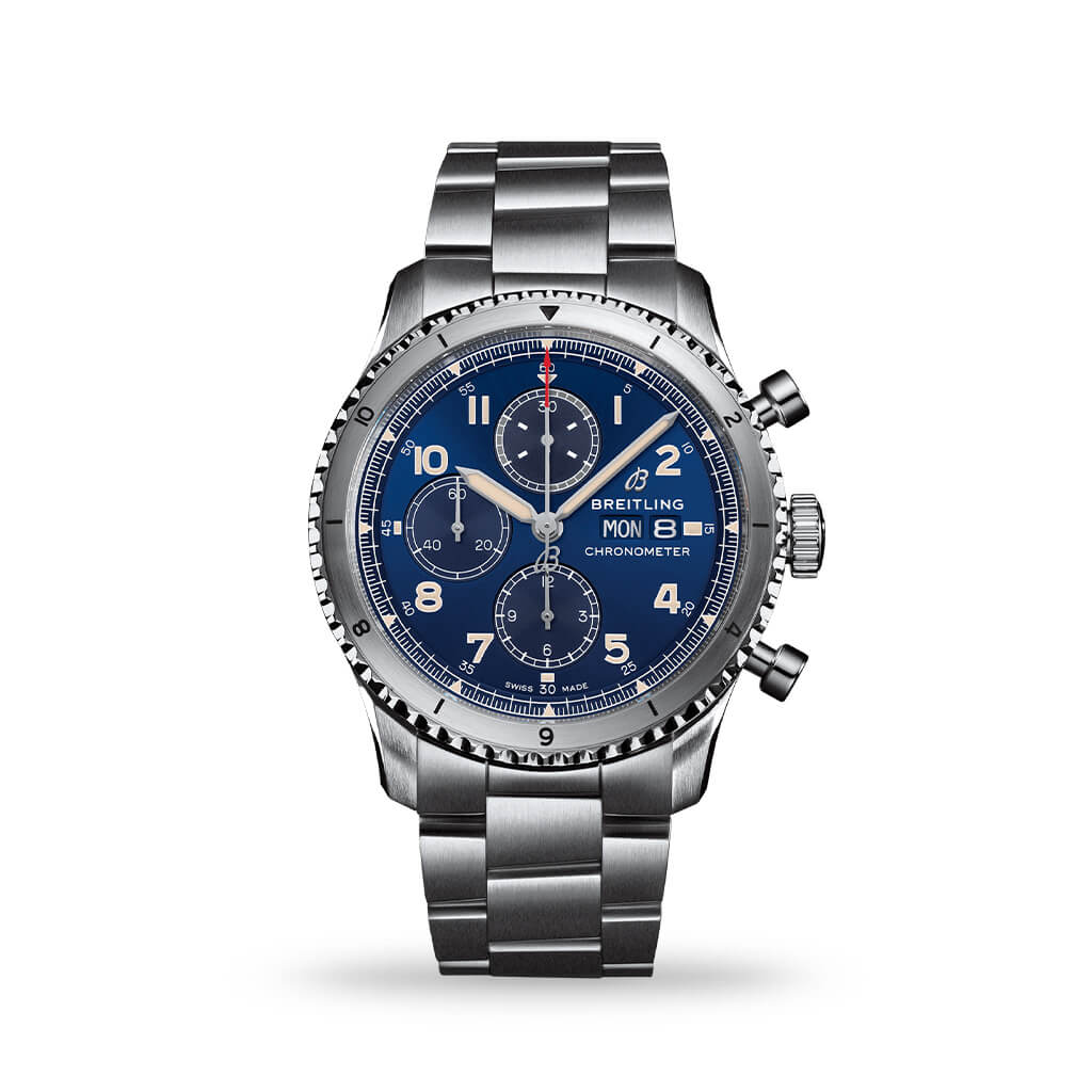 Copie de Breitling Aviator 8 Chronographe Automatique Chronometre Cadran Bleu Homme A13316101C1A1