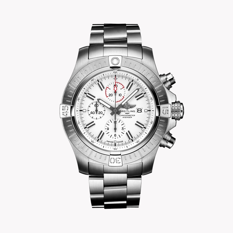 Copie de Breitling Super Avenger chronographe automatique cadran blanc pour homme A133751A1A1A1