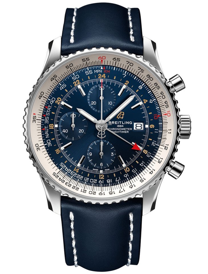 Copie de Breitling Navitimer 1 Chronographe GMT 46 Chronometre Automatique Cadran Bleu Homme A24322121C2X2