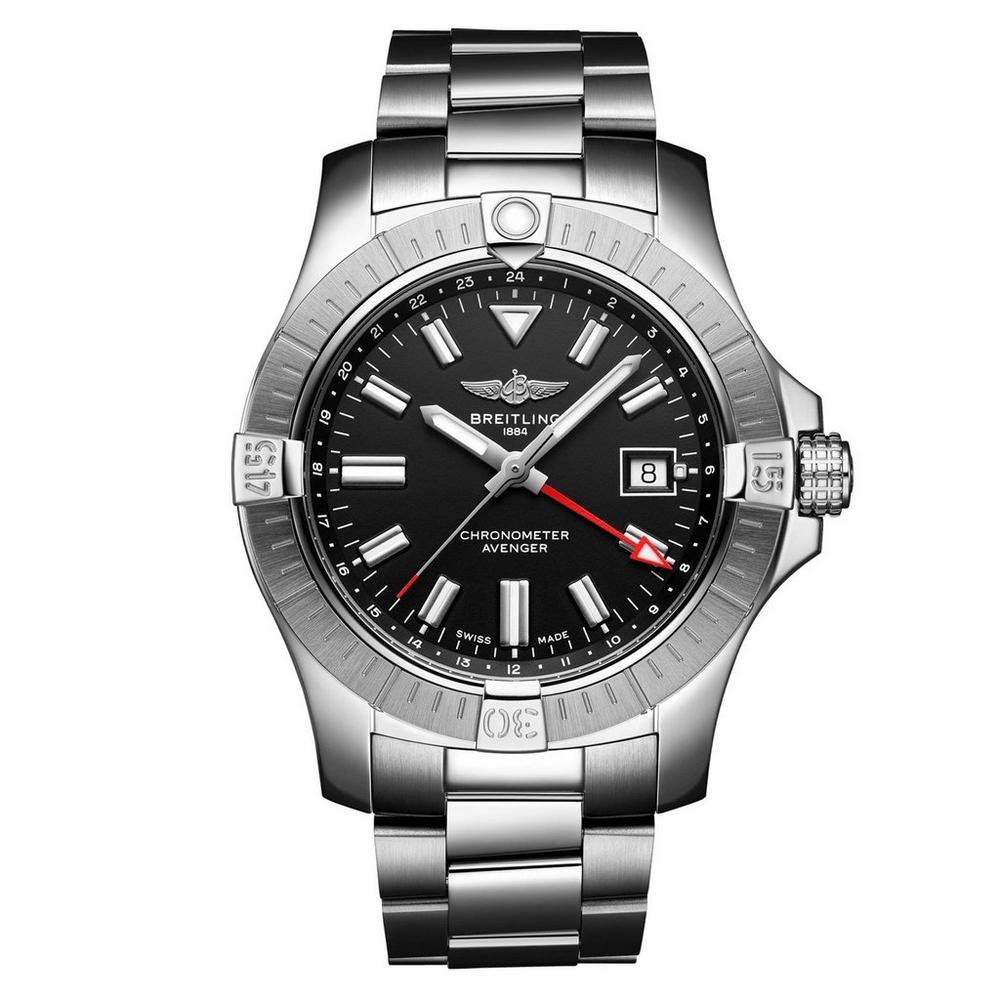 Réplique Breitling Avenger Automatique GMT 43 Cadran Noir Acier Homme A32397101B1A1