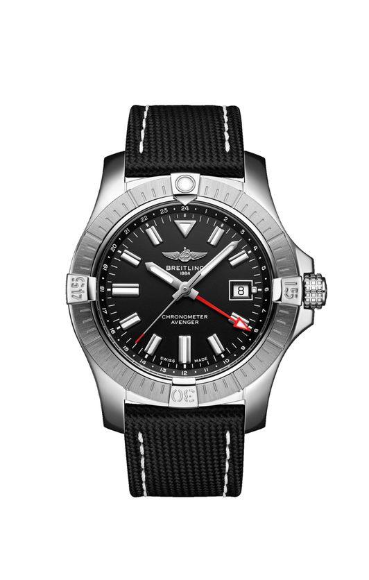 Copie de Breitling Avenger Automatique GMT 43 Cadran Noir Bracelet Cuir Anthracite Homme A32397101B1X1
