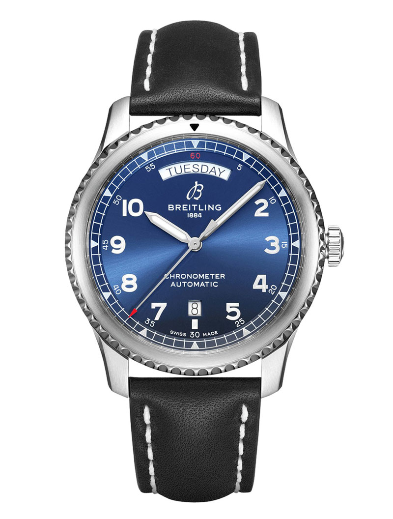 Réplique Breitling Aviator 8 Chronometre Automatique Cadran Bleu Homme A45330101C1X4