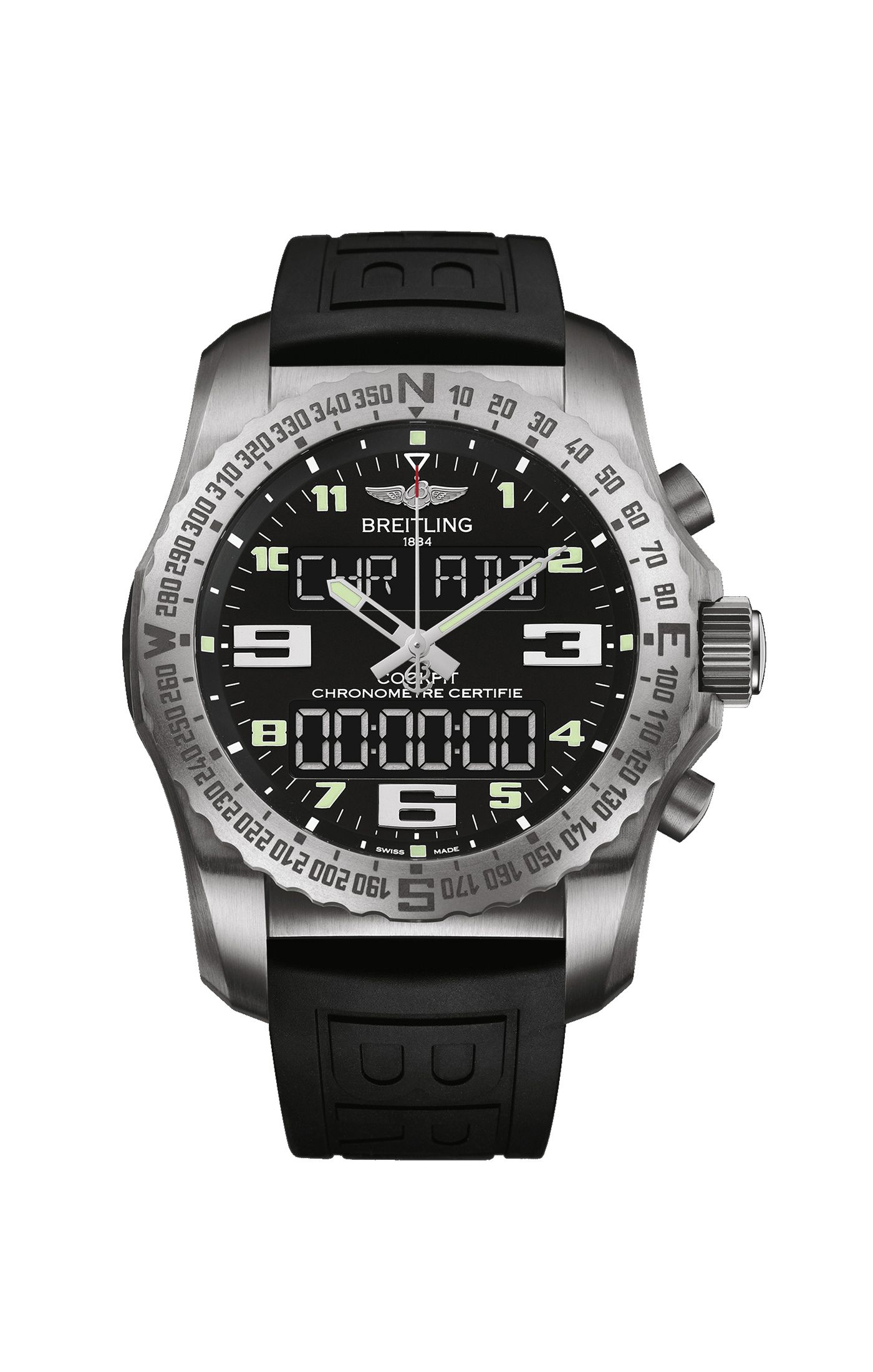 Copie de Breitling Professional Cockpit B50 Noir/Caoutchouc 46 mm EB5010221B1S1