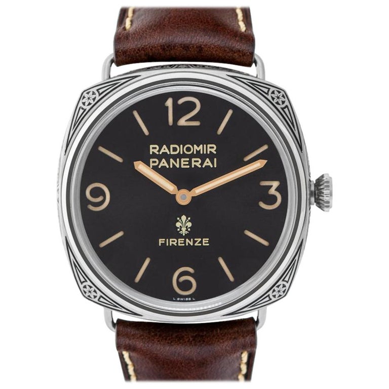 Réplique Panerai Radiomir Firenze PAM00672 acier inoxydable 47 mm montre manuelle