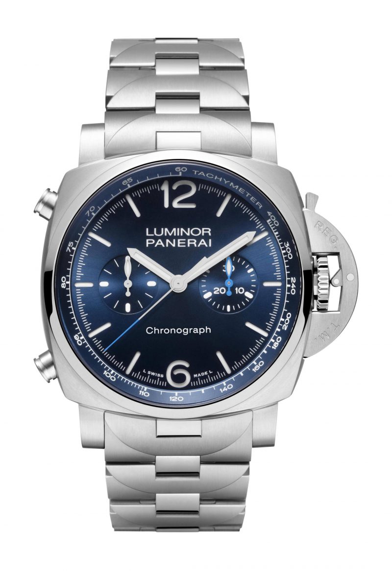 Copie de Panerai PAM01110 Luminor 1950 Chrono 44 Acier Inoxydable