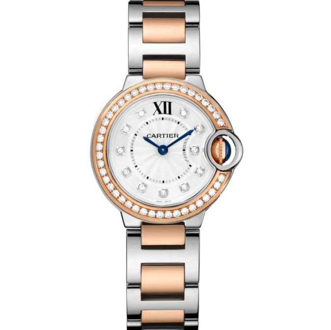 Copie de Cartier Ballon Bleu Quartz Or Rose Acier Et Diamant W3BB0025