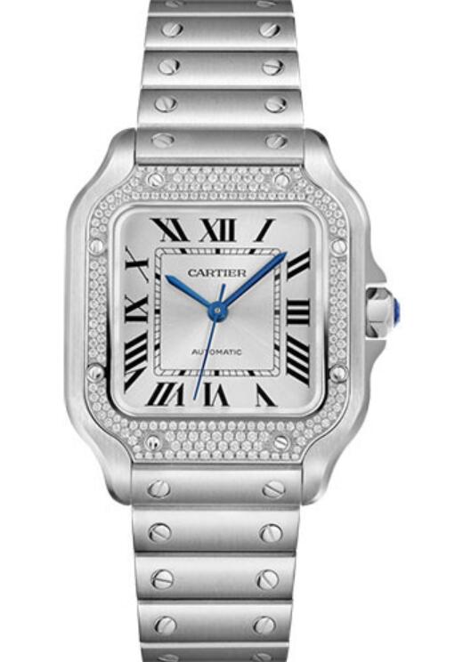 Copie de Cartier Santos Diamant Moyen Avec Interchangeable W4SA0005