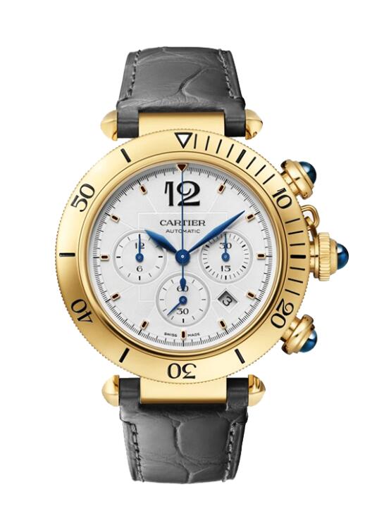 Réplique Cartier Pasha chronographe en or jaune 18 carats 41 mm pour homme WGPA0017