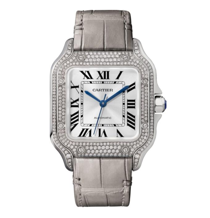 Replique Cartier Santos Moyenne Or Blanc & Diamant WJSA0006