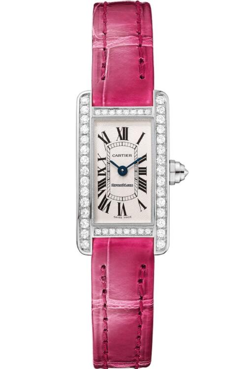 Réplique Cartier Tank Americaine Mini Modele Or Blanc 18K & Diamants Dames WJTA0027