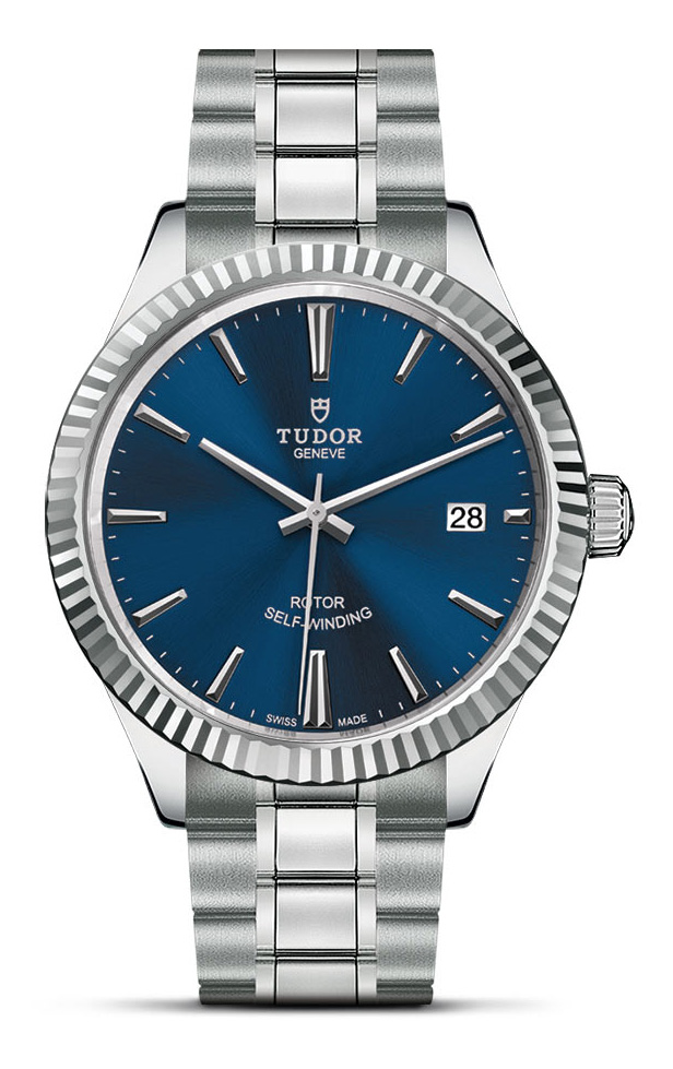 Copie de Montre Tudor Style 38 mm automatique cadran bleu en acier inoxydable m12510-0013