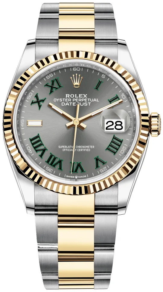 Réplique Montre Rolex Datejust 36 Rolesor Oystersteel en or jaune 18 ct M126233-0036