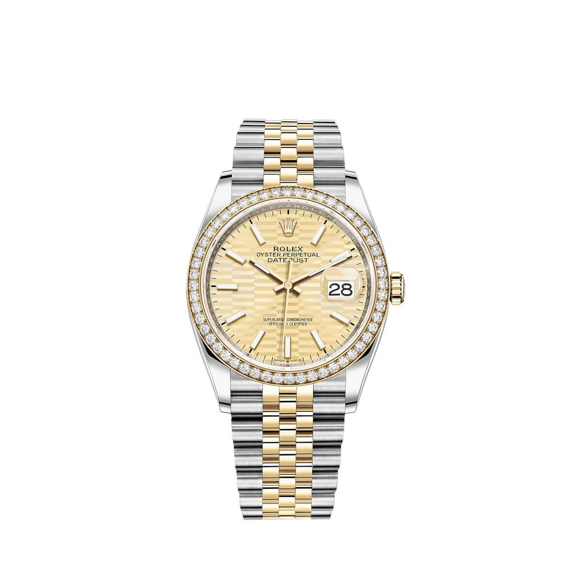 Réplique Rolex Datejust 36 Yellow Rolesor combinaison de montre Oystersteel or M126283RBR-0025