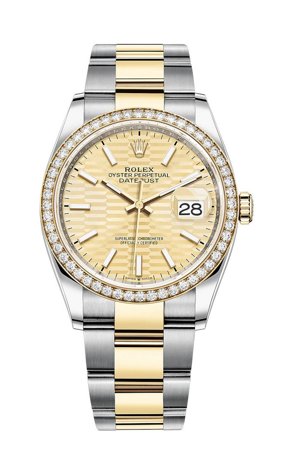 Réplique Rolex Datejust 36 Rolesor combinaison d'Oystersteel et d'or jaune 18 ct M126283RBR-0026