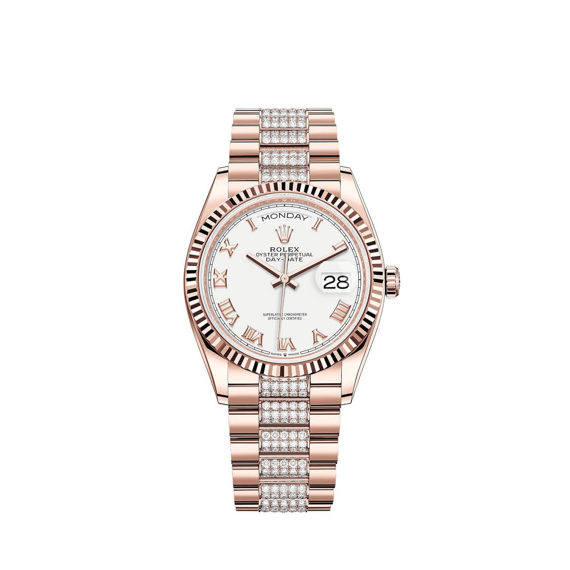 Copie de Montre Rolex Day-Date 36 Or Everose 18 ct M128235-0053