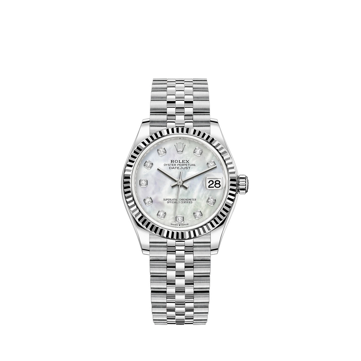 Réplique Rolex Datejust 31 Rolesor Oystersteel Or blanc 18 ct M278274-0006