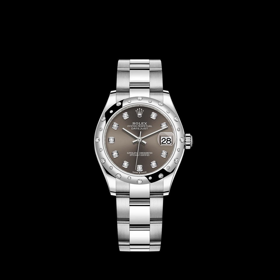 Réplique Rolex Datejust 31 combinaison d'Oystersteel et d'or blanc 18 ct M278344RBR-0007