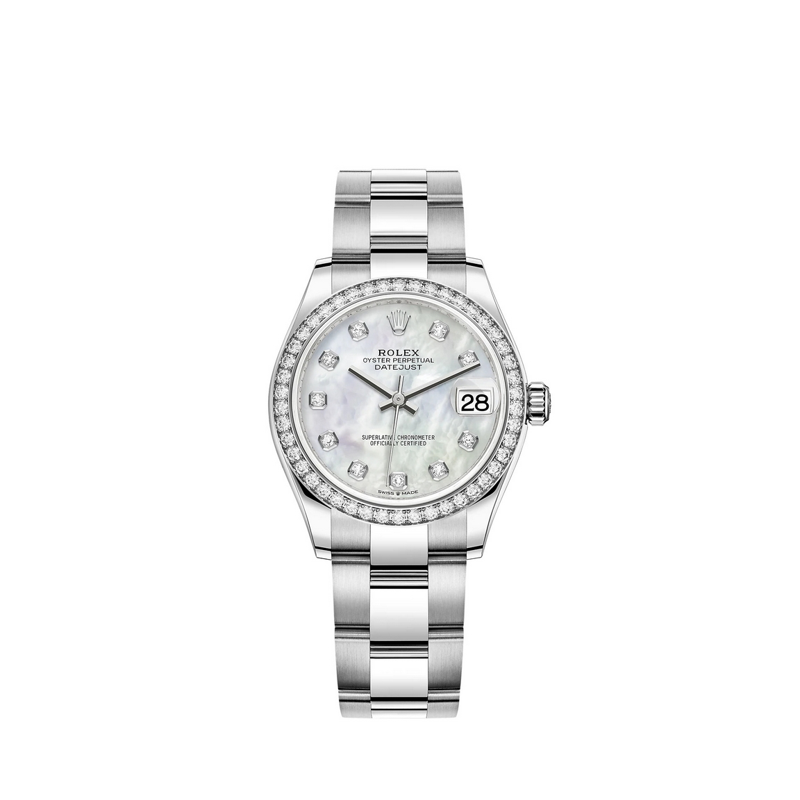 Réplique Rolex Datejust 31 Blanc Rolesor Oystersteel Or blanc 18 ct M278384RBR-0007