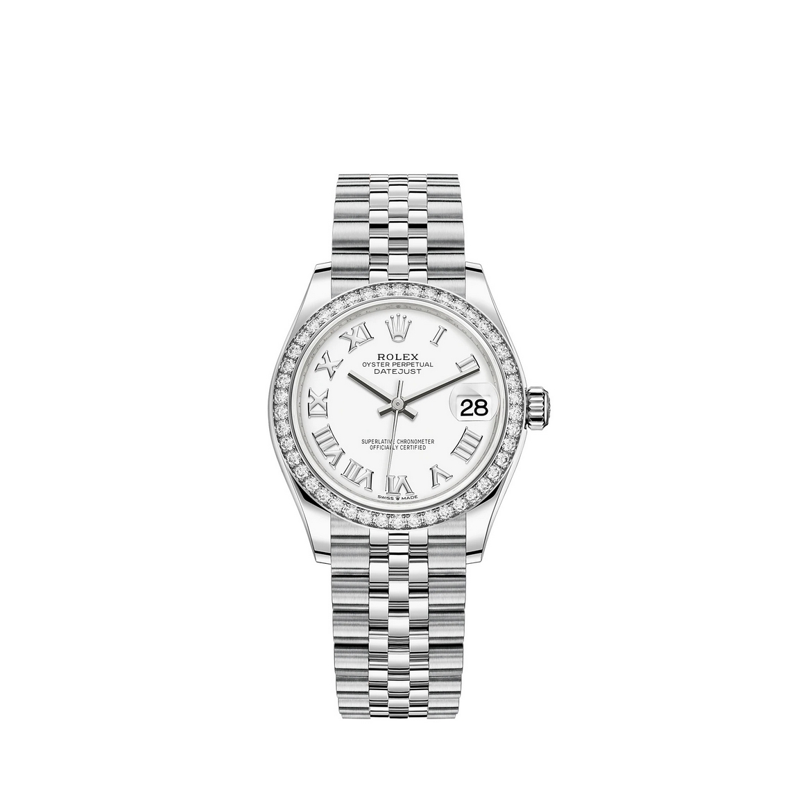 Copie de Rolex Datejust 31 Blanche Rolesor Oystersteel Or 18 ct M278384RBR-0014