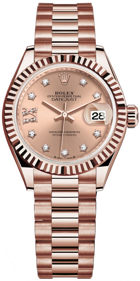 Réplique Montre Rolex Lady-Datejust Or Everose 18 ct - M279175-0029