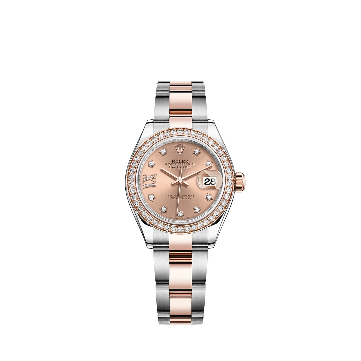 Réplique Rolex Lady-Datejust Rolesor Oystersteel Or Everose 18 ct M279381RBR-0028