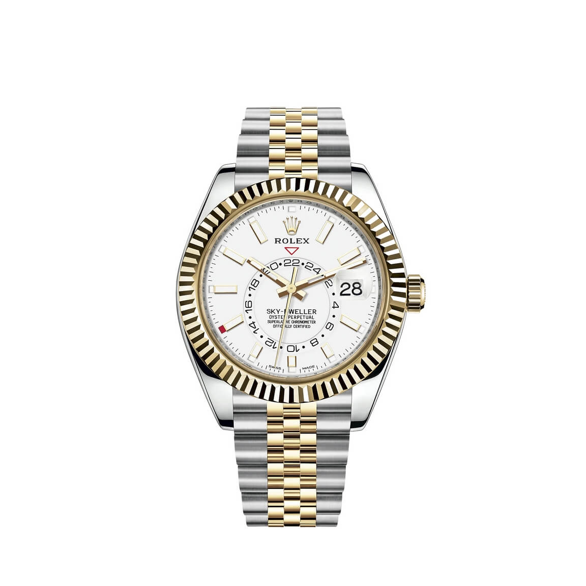 Réplique Montre Rolex Sky-Dweller Rolesor Oystersteel en or 18 ct jaune M326933-0010