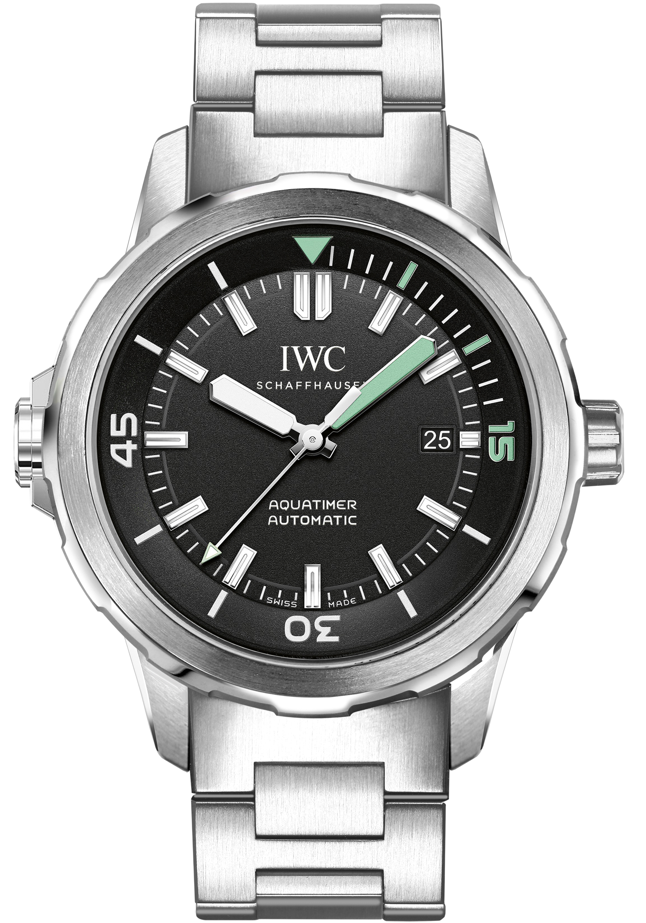 IWC Aquatimer Noir Dial Stainless Acier hommes Montre Réplique