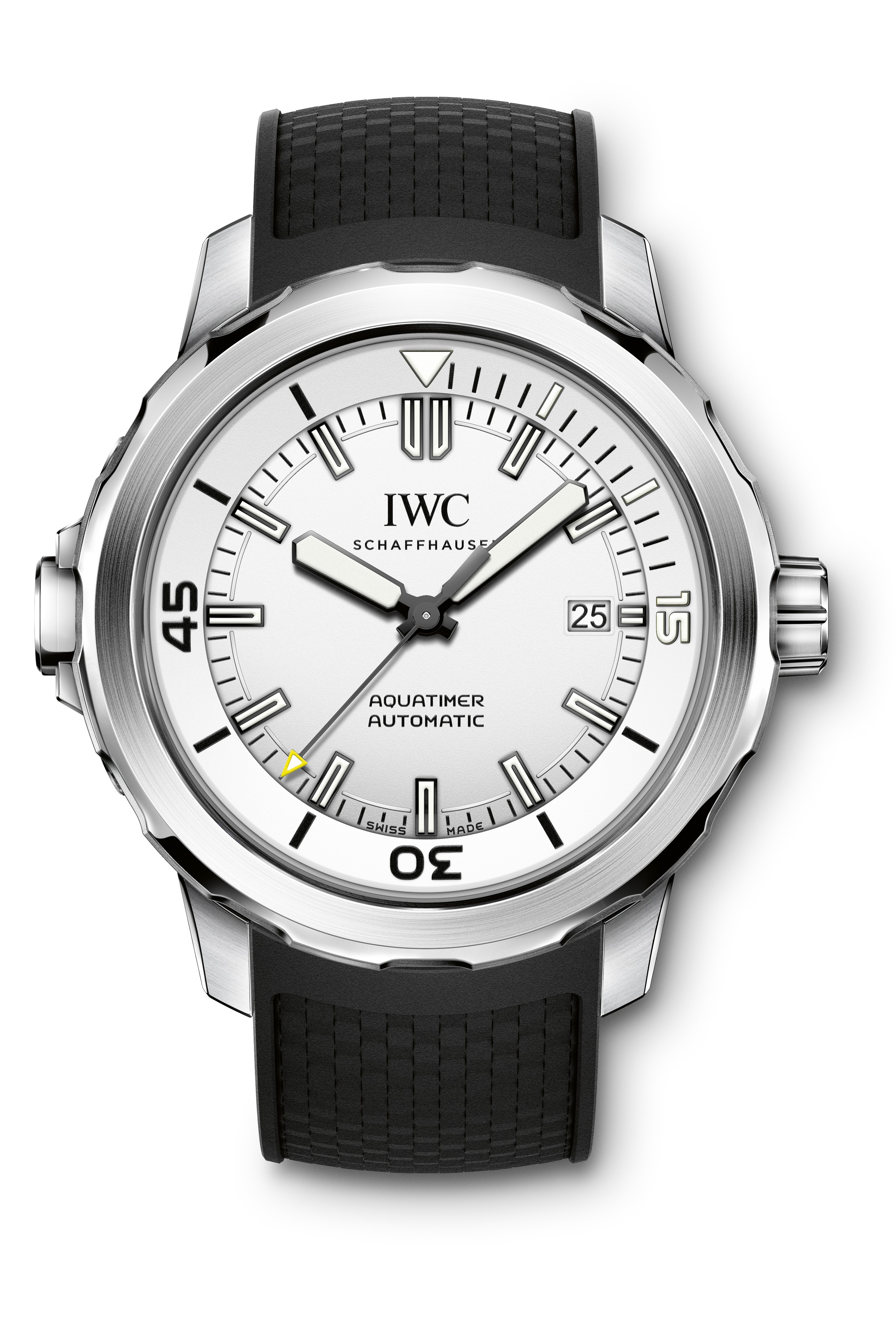 IWC Aquatimer Argent Dial Noir Caoutchouc hommes Montre Réplique