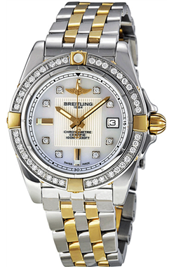 Breitling Galactic 32 Diamant Bezel Or and Inoxydable acier Lad Montre Réplique