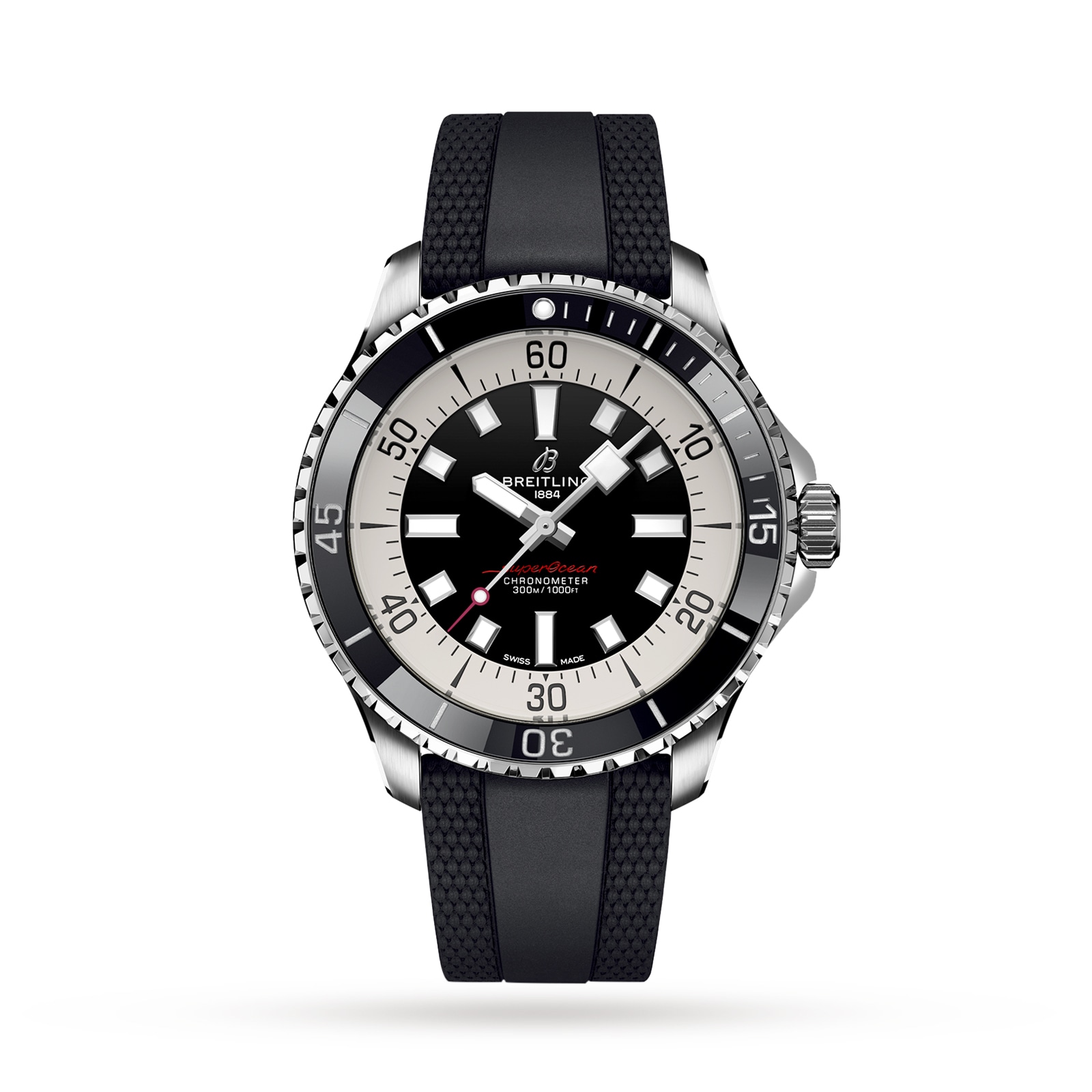 Montre Breitling Superocean Automatic 44 en acier inoxydable avec bracelet en caoutchouc A17376211B1S1