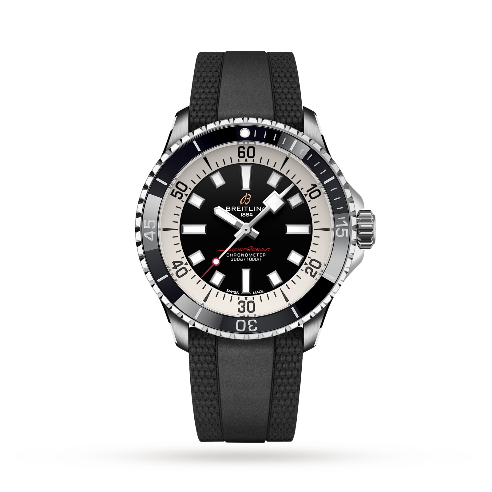 Montre Breitling Superocean Automatic 42 en acier inoxydable avec bracelet en caoutchouc A17375211B1S1