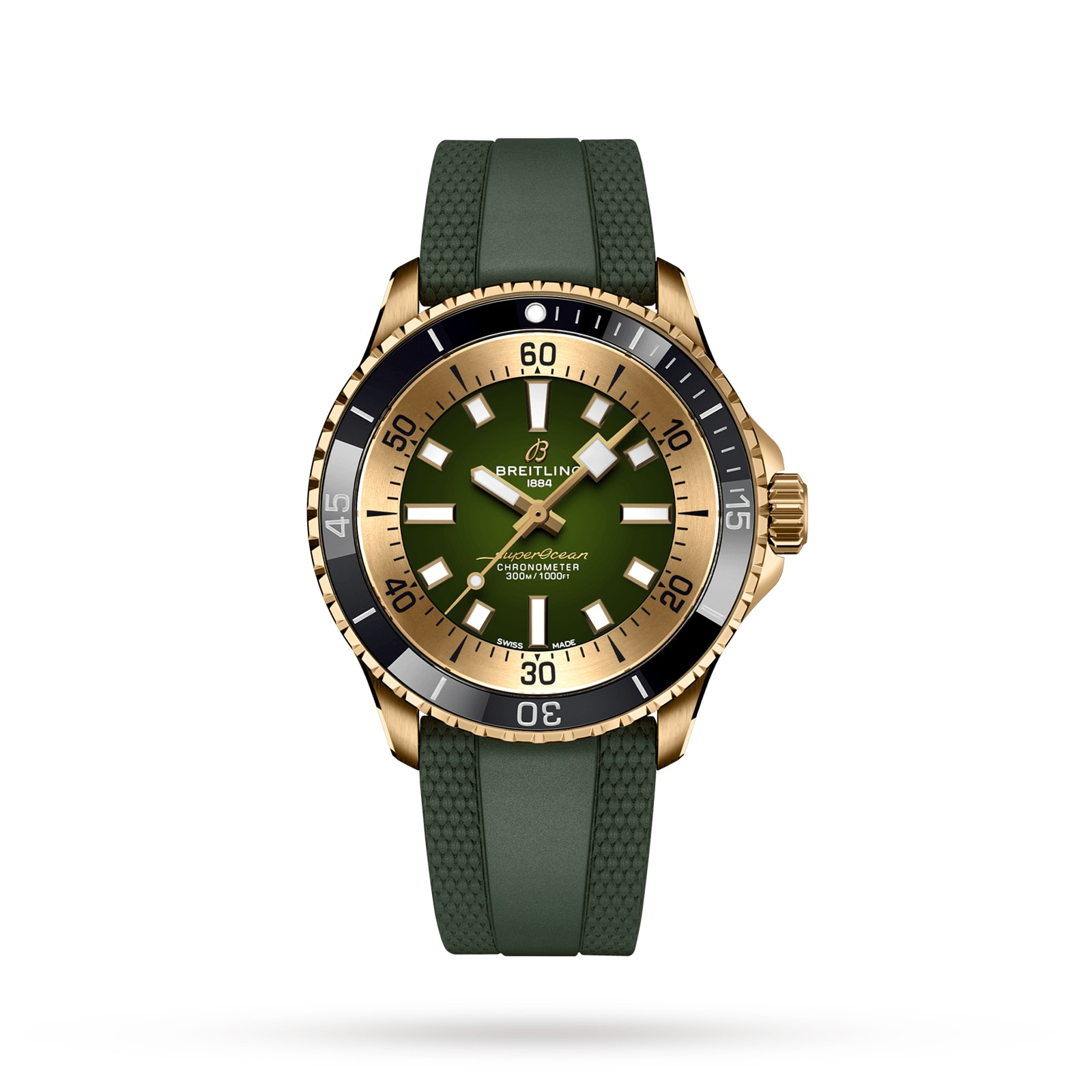 Montre Breitling Superocean Automatique 42 mm avec bracelet en caoutchouc bronze N17375201L1S1 Montre Breitling Superocean Automatique 42 mm avec bracelet en caoutchouc bronze N17375201L1S1